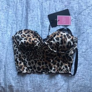 🆕 Petite Leopard Cheetah Print Corset Crop Top